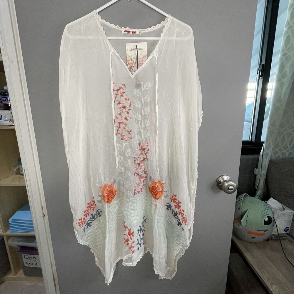 Johnny Was Womens S Embroidered Tillson Kaftan Long Length Cover Up NWT **READ**